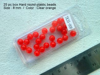 25 stk. 8 mm hårde perler i æske. ( UV )