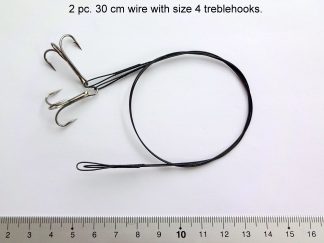 Wire forfang med trekroge, størrelse 4, 2 stk.