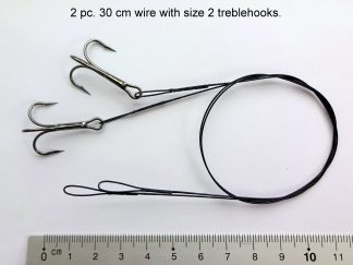 Wire forfang med trekroge, størrelse 2, 2 stk.