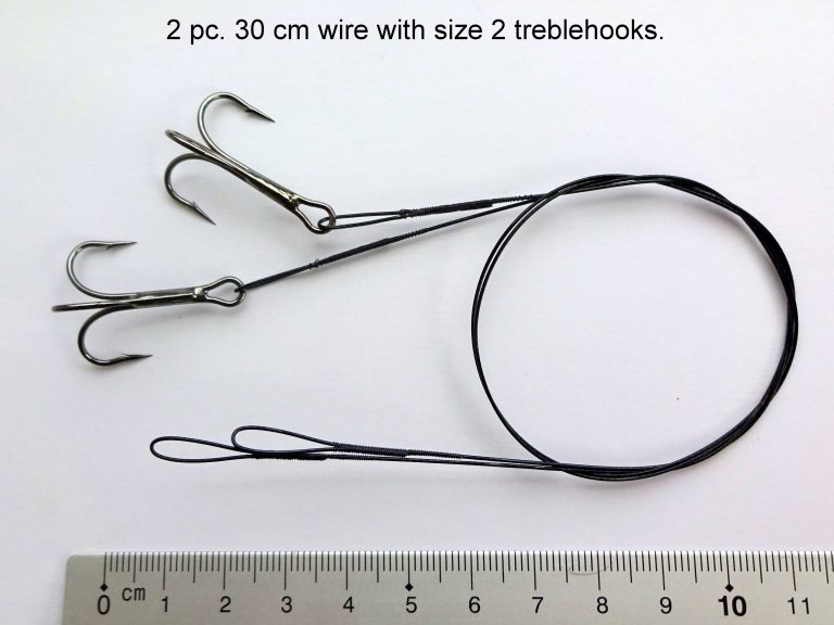 Wire forfang med trekroge, størrelse 2, 2 stk.