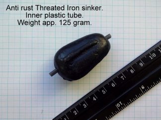 125 gram jern lod med gennemløbs hul.