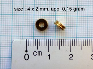 Messing perler / Skiver (4 x 2 mm) , 30 stk.