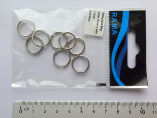 Fjeder Spring ringe i rustfrit stål, 8 stk. pose , diameter 15 mm