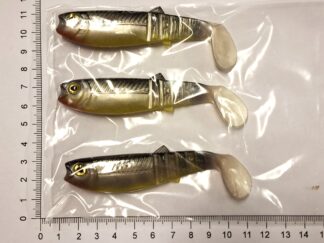 Bløde gummi fisk, 10 cm, pose med 3 stk.