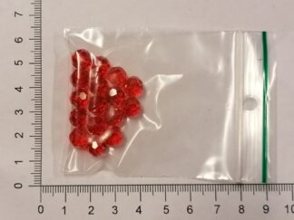 Glas Perler, Facetteret, Rød, 8 mm (16 stk. pose)