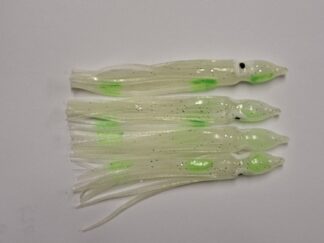 10 cm. sprutter, Lys grøn med prikker / Selvlysende (50 stk.)