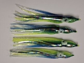 10 cm. sprutter, holografisk, blå / gul .  50 stk.