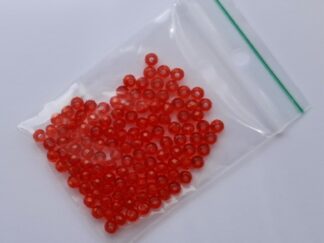 Facetet Akryl Perler, 4 x 3,5 mm, Rød.