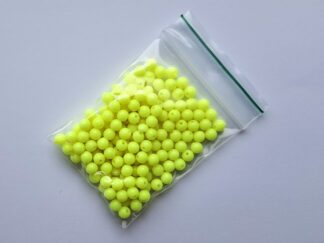 Fluorescerende Akryl Perler, 6 mm, Gul.