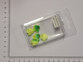 Spin heads, 16x16mm (Gul-Grøn) , 5 stk.