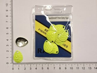 Spinner blade. 22 x 17 mm, Gule med UV (12 stk)